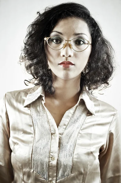 Woman with Old  glasses 2. — Stock Photo, Image